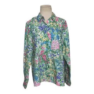 Tog Shop long sleeves floral buttoned blouse size M